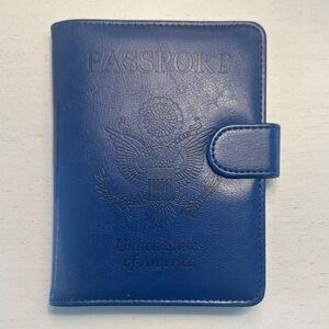 Blue Passport Travel Wallet with RFID Protection
